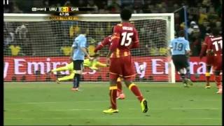 2010 Soccer Worldcup Quarter Final  Ghanas First Goal vs Uruguay [upl. by Novah]