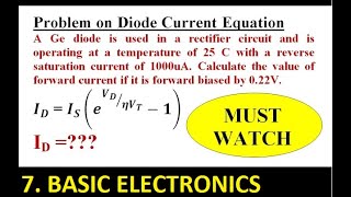 Diode Current Equation Numerical 2 [upl. by Laurin]