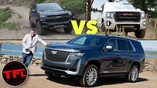 You KNOW The 2021 Cadillac Escalade Costs More — But Heres What You Get Over The Tahoe And Yukon [upl. by Elleval]