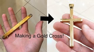 Making a SOLID and HEAVY Gold Cross Pendant Jewelry Making  How its Made  4K Video [upl. by Runstadler]