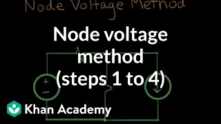 Node voltage method steps 1 to 4  Circuit analysis  Electrical engineering  Khan Academy [upl. by Platas653]