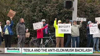 Tesla Faces Protesters Vandals Falling Sales [upl. by Ryter]