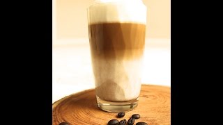 Latte macchiato recipe Easy home made 3 layers latte Italian [upl. by Kania]