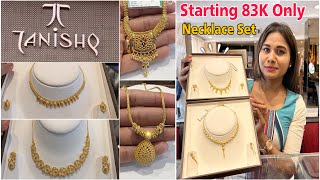 Tanishq Latest Gold Necklace Set Designs Starts At 83K Lightweight 22Kt Gold Necklace Set Tanishq [upl. by Oesile813]