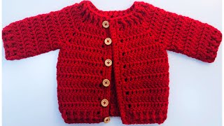 Kindness Day newborn baby crochet cardigan sweater 0 to 3 months for boys and girls 214 [upl. by Gannes]