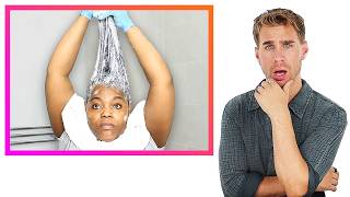 Hairdresser Reacts To CHAOTIC First Time Relaxers AtHome Scary [upl. by Coppola]