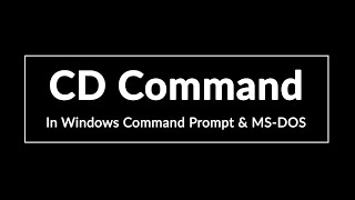 How to Use CD Change Directory Command in Windows CMD Command Prompt [upl. by Navillus873]