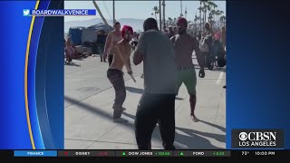 Caught On Video AllOut Brawl On Venice Beach Boardwalk [upl. by Darci]