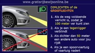 GRATIS RIJBEWIJS ONLINE 11 Rijbewijs B  DIMLICHTEN  MISTLICHTEN  GROOTLICHTEN [upl. by Airebma159]