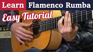 Learn Flamenco Rumba on guitar  Easy Strumming tutorial in 3 steps [upl. by Lenahc]