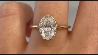 Myra  Modern 2ct Oval Diamond Yellow Gold Bezel Setting Engagement Ring [upl. by Mohr79]