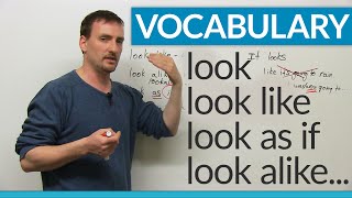 Learn Vocabulary  look look like look alike look as if [upl. by Ahseikal203]