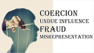 Coercion Undue Influence Fraud Misrepresentation  Indian Contract Act 1872  Law Guru [upl. by Rojam506]