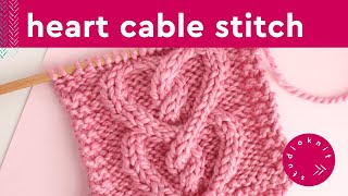 Cable Heart Knitting Pattern 💖 Studio Knit [upl. by Basil]