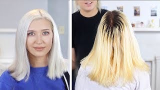 ICY WHITE PLATINUM BLONDE  DIY Hair Tutorial [upl. by Bierman]