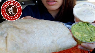 ASMR CHIPOTLE 🌯 GIANT BURRITO CHEESE CHIP BIG BITE MUKBANG NO TALKING REAL EATING SOUND 먹방 TWILIGHT [upl. by Diarmit]