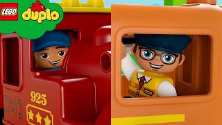 LEGO DUPLO  All Aboard the Train Song  Learning For Toddlers  Nursery Rhymes  Kids Songs [upl. by Yeclek]