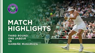 Ons Jabeur vs Garbiñe Muguruza  Third Round Highlights  Wimbledon 2021 [upl. by Nevets285]