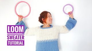 How to Loom Knit a Winter Sweater DIY Tutorial [upl. by Eedebez]