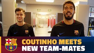 Philippe Coutinho meets his new teammates [upl. by Farrow]