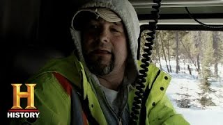 Ice Road Truckers Todd Gets Stuck in a Ditch S9 E1  History [upl. by Nynahs]