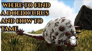 Where To Find A Doedicurus  How To Tame A Doedicurus  Ark  the island [upl. by Ronnoc233]