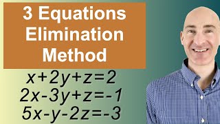 Solving Systems of 3 Equations Elimination [upl. by Miksen]