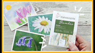 NEW Hahnemuhle BAMBOO mixed media paper  ECO FRIENDLY artist paper and SPRING FLORALS demo 🌷 [upl. by Lock]