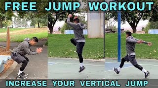 FREE PLYOMETRIC JUMP TRAINING WORKOUT  How To Jump Higher [upl. by Enotna]