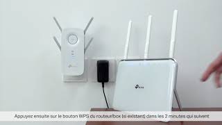 Comment installer un répéteur WiFi TPLink RE650  RE450  RE350  RE305  RE200 via Bouton WPS [upl. by Oswald]