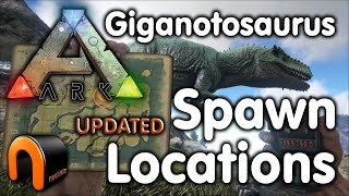 ARK  Giganotosaurus Spawn Points UPDATED [upl. by Ynehpets]