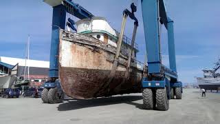 Western Flyer Restoration EP2 Moving a Wooden Boat [upl. by Esilehc482]