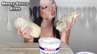 CHIPOTLE BURRITO MUKBANG messy  Eating Sounds ASMR [upl. by Genisia]