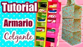 TUTORIAL ARMARIO COLGANTE  ORGANIZADOR  CLOSET  ESTANTE  DIY PENDANT ORGANIZER  Room Decor [upl. by Jock153]