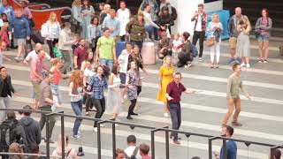 Lindy Hop Flashmob Grand Central The Swing Era [upl. by Icul500]