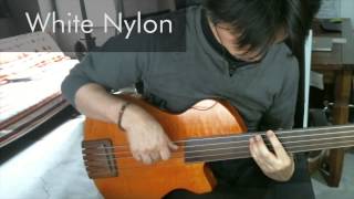 Labella Black nylon VS White nylon strings fretless bass [upl. by Ayerdna]