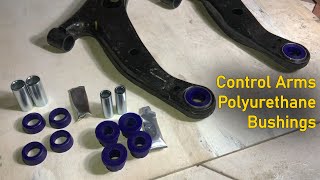 Replacing Rubber Bushings with Polyurethane  Control Arms [upl. by Bat]