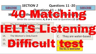 IELTS Listening test  Matching type questions tough [upl. by Marba]