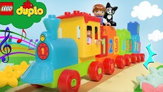 LEGO DUPLO  Number Train  Learn To Count Nursery Rhymes  LEGO Cartoons and Kids Songs [upl. by Nomyar]