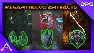 All Megapithecus Artifact Caves  ARK Survival Evolved  The Island [upl. by Anauq46]