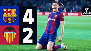 FC BARCELONA 4 vs 2 VALENCIA  LALIGA 202324 MD33 [upl. by Ehsom]