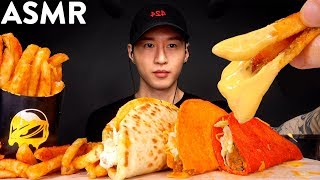 ASMR TACO BELL CHEESY NACHO FRIES  CRUNCH BOX MUKBANG No Talking EATING SOUNDS  Zach Choi ASMR [upl. by Adnorahs]