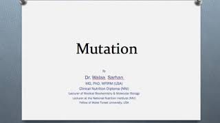 Molecular Biology Session 14 Mutation P1 [upl. by Dnana913]