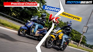 Scooter vs Motorcycle  What Is More Practical  5 Tests  MotorBeam [upl. by Krahmer]