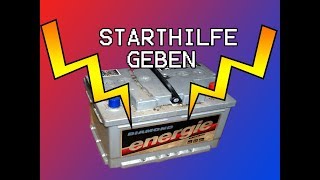 Starthilfe geben und Autobatterie überbrücken [upl. by Dwinnell78]