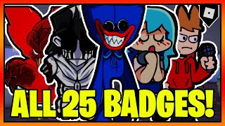 How to get ALL 25 BADGES  SKINSMORPHS in FRIDAY NIGHT FUNKYN RP  Roblox [upl. by Aiciruam960]