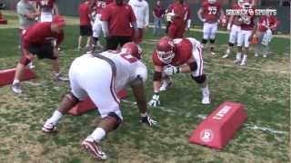 Oklahoma Drill at Spring Practice 032913 [upl. by Retsam]