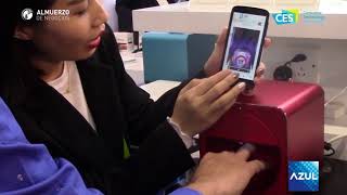 Impresora de Uñas O’2nails Mobile Nail Printer en el CES 2018 [upl. by Adiraf965]