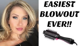 EASIEST BLOWOUT EVER REVLON ONE STEP HAIR DRYER AND STYLER REVIEW  DEMO [upl. by Doti528]