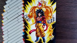 Drawing Goku Super Saiyan 4 Great Ape Oozaru  Power Beyond A Saiyan [upl. by Lisa960]